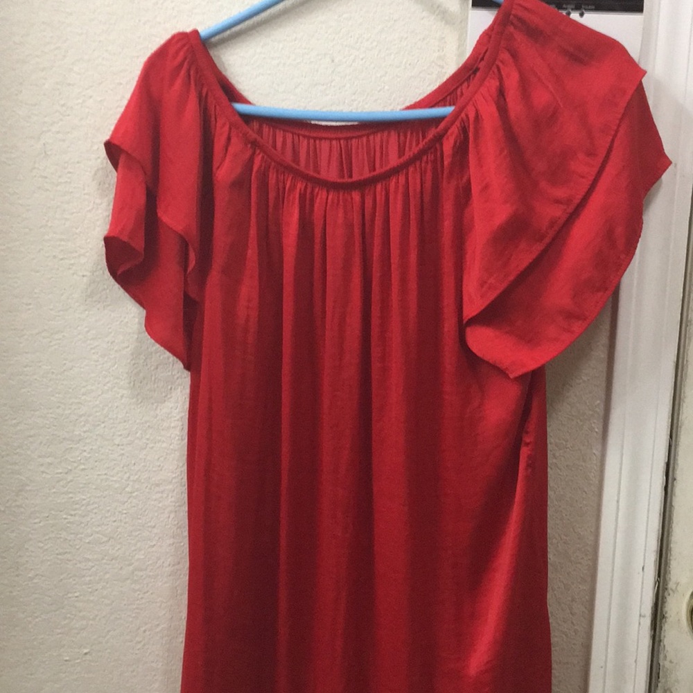 Satin red top